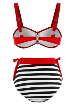 High Waisted Stripe Print Color Block Bikini Set 7 High Waisted Stripe Print Color Block Bikini Set -LICA Clothing Shop 1697856066130389274