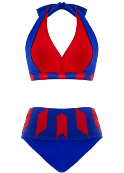 Royal Blue High Waisted Geometric Print Bikini Set 6 Royal Blue High Waisted Geometric Print Bikini Set -LICA Clothing Shop 1698051839972976644