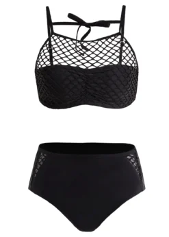 Pierced Tie Back Mid Waist Bikini Set 6 Pierced Tie Back Mid Waist Bikini Set -LICA Clothing Shop 1698231674814984212