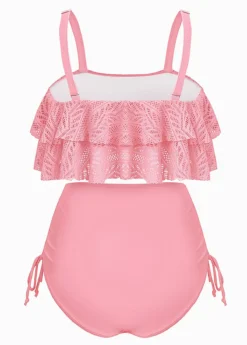 Patchwork High Waisted Light Pink Bikini Set -LICA Clothing Shop 1698289713354058073