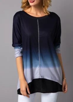 Long Sleeve Asymmetric Hem Round Neck T Shirt 7 Long Sleeve Asymmetric Hem Round Neck T Shirt -LICA Clothing Shop 231700 P 15748474487823