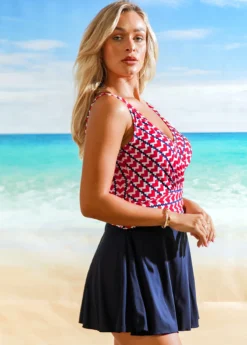 Heart Print Tie Side Swimdress And Shorts -LICA Clothing Shop 265994 P 16173405056723