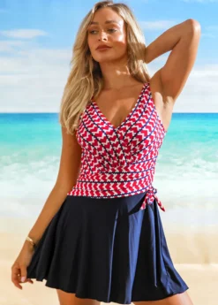 Heart Print Tie Side Swimdress And Shorts -LICA Clothing Shop 265994 P 16173405059064