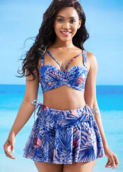 Leaf Print High Waisted Bikini Set -LICA Clothing Shop 266739 P 16173261335503