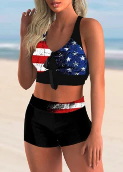 American Flag Print Bowknot High Waist Bikini Set -LICA Clothing Shop 269301 P 1618192769118