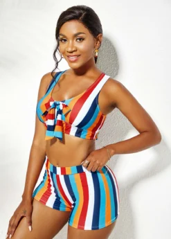Rainbow Stripe High Waisted Bowknot Bikini Set 6 Rainbow Stripe High Waisted Bowknot Bikini Set -LICA Clothing Shop 272185 P 16215953474652