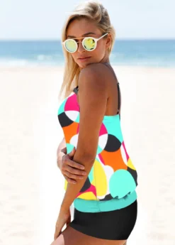 Geometric Print Multi Color Tankini Set -LICA Clothing Shop 276579 P 1623048938637