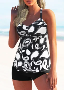 Wide Strap Criss Cross Back Animal Prints Tankini Set 5 Wide Strap Criss Cross Back Animal Prints Tankini Set -LICA Clothing Shop 277234 P 1623746553772