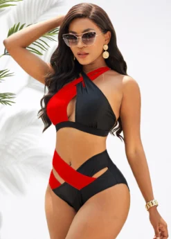 Contrast Cross Strap High Waist Bikini Set 8 Contrast Cross Strap High Waist Bikini Set -LICA Clothing Shop 277477 P 16754139969492
