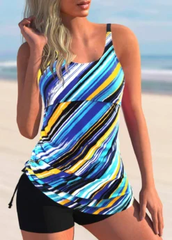 Rainbow Stripe Tie Side Tankini Set 5 Rainbow Stripe Tie Side Tankini Set -LICA Clothing Shop 278118 P 1624594727279