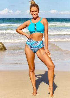 Metal Ring High Waisted Tribal Print Bikini Set -LICA Clothing Shop 289949 P 16393582627914