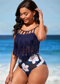 Tassel High Waisted Navy Blue Bikini Set 7 Tassel High Waisted Navy Blue Bikini Set -LICA Clothing Shop 290239 P 16384198253842