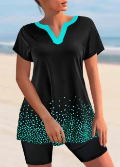 Split Neck Black Short Sleeve Tankini Set 5 Split Neck Black Short Sleeve Tankini Set -LICA Clothing Shop 297171 P 1644481366404 scaled