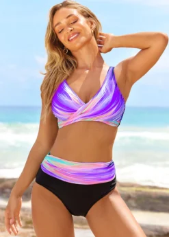 Front Cross High Waisted Ombre Purple Bikini Set 5 Front Cross High Waisted Ombre Purple Bikini Set -LICA Clothing Shop 298624 P 1645759919754