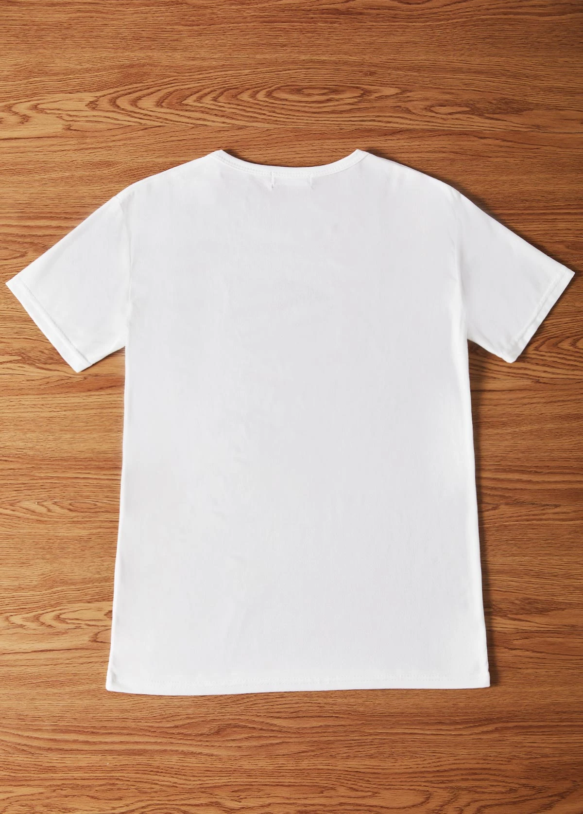 American Flag Print Round Neck White T Shirt 2 American Flag Print Round Neck White T Shirt - Image 2
