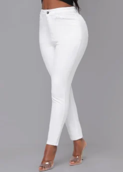 White Skinny Zipper Fly High Waisted Pants 7 White Skinny Zipper Fly High Waisted Pants -LICA Clothing Shop 309508 P 16614158345983