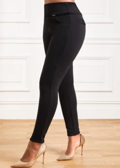 Black Pocket Skinny Elastic Waist Pants -LICA Clothing Shop 318077 P 16672120984612