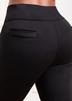 Black Pocket Skinny Elastic Waist Pants -LICA Clothing Shop 318077 P 16672120985665