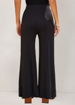 Straight Leg Black Elastic High Waisted Pants 5 Straight Leg Black Elastic High Waisted Pants -LICA Clothing Shop 320412 P 1669255036705