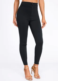 Black Skinny Button Fly High Waisted Pants -LICA Clothing Shop 320784 P 16709798888513