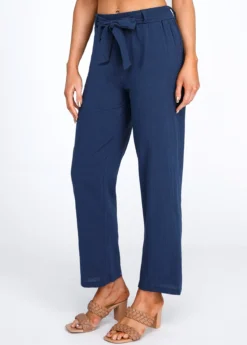 Navy Bowknot Belted High Waisted Pants 8 Navy Bowknot Belted High Waisted Pants -LICA Clothing Shop 320791 P 16734056673343