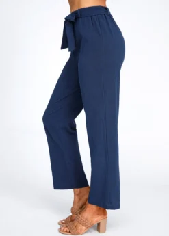 Navy Bowknot Belted High Waisted Pants 7 Navy Bowknot Belted High Waisted Pants -LICA Clothing Shop 320791 P 16734056673612