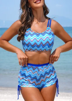 Drawstring Mid Waisted Wave Pattern Print Bikini Set 10 Drawstring Mid Waisted Wave Pattern Print Bikini Set -LICA Clothing Shop 326817 P 16797398957604