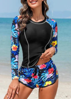 Tie Mid Waisted Tropical Plants Print Tankini Set 11 Tie Mid Waisted Tropical Plants Print Tankini Set -LICA Clothing Shop 326885 P 16798827538955