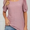 Dusty Pink Hole Short Sleeve T Shirt