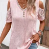 Light Pink Lace Short Sleeve T Shirt