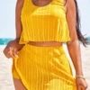 Layered High Waisted Yellow Bikini Set