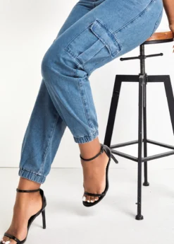 Denim Blue Pocket Jogger Zipper Fly Pants -LICA Clothing Shop 329576 P 16807809928604