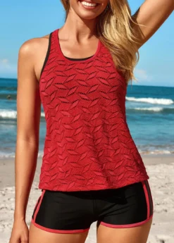 Two Piece Mid Waisted Red Tankini Set 11 Two Piece Mid Waisted Red Tankini Set -LICA Clothing Shop 330950 P 16872499399024