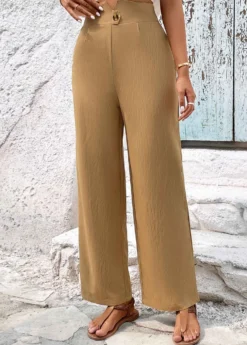 Light Camel Button High Waisted Pants -LICA Clothing Shop 331268 P 1680769478405 scaled