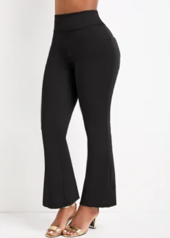 Black Pocket Flare Leg Elastic Waist Pants -LICA Clothing Shop 331394 P 16820714771554