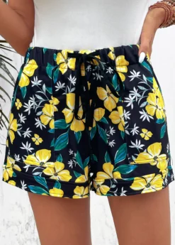 Multi Color Pocket Floral Print Regular Shorts -LICA Clothing Shop 332281 P 16842375910983