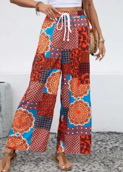 Multi Color Drawstring Tribal Print Drawastring Pants -LICA Clothing Shop 332672 P 16853383555723