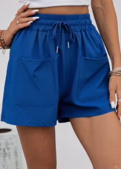 Dark Blue Pocket Drawastring High Waisted Shorts -LICA Clothing Shop 333075 P 16844987776652