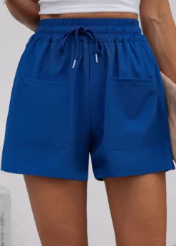 Dark Blue Pocket Drawastring High Waisted Shorts -LICA Clothing Shop 333075 P 16844987779983