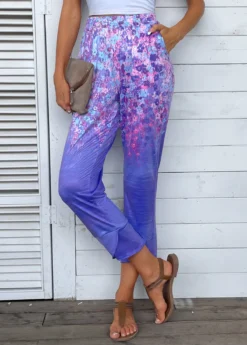 Multi Color Pocket Ditsy Floral Print Jogger Pants -LICA Clothing Shop 334573 P 16876920587513