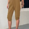 Light Camel Pocket Jogger Elastic Waist Pants