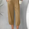 Light Coffee Pocket High Waisted Pants