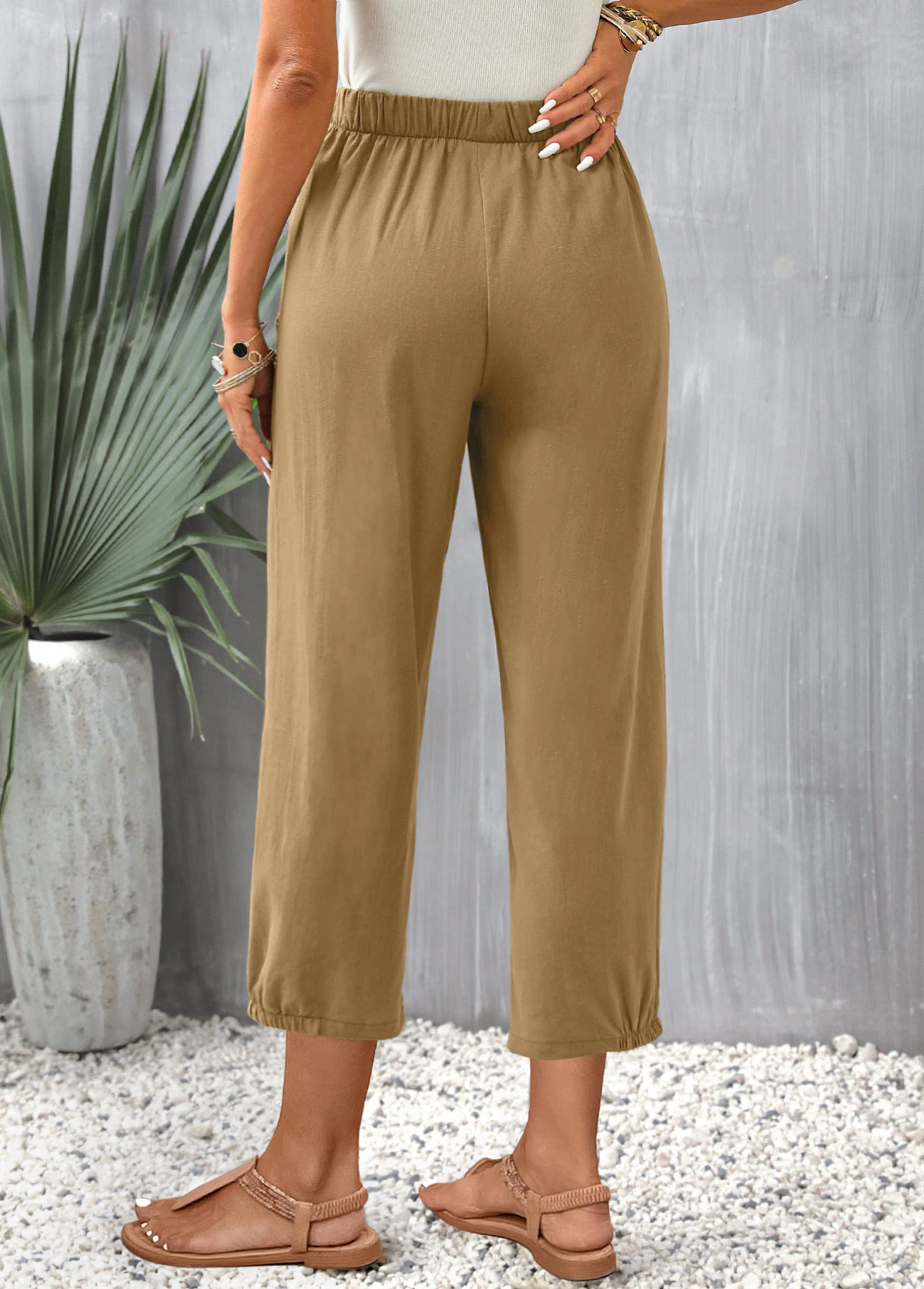 Light Coffee Pocket High Waisted Pants 2 Light Coffee Pocket High Waisted Pants - Image 2