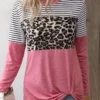 Pink Twist Leopard Long Sleeve T Shirt