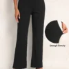 Elastic Waist High Waisted Black Pants