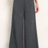 Dark Grey High Waisted Wide Leg Pants