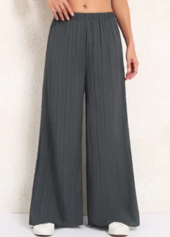 Dark Grey High Waisted Wide Leg Pants