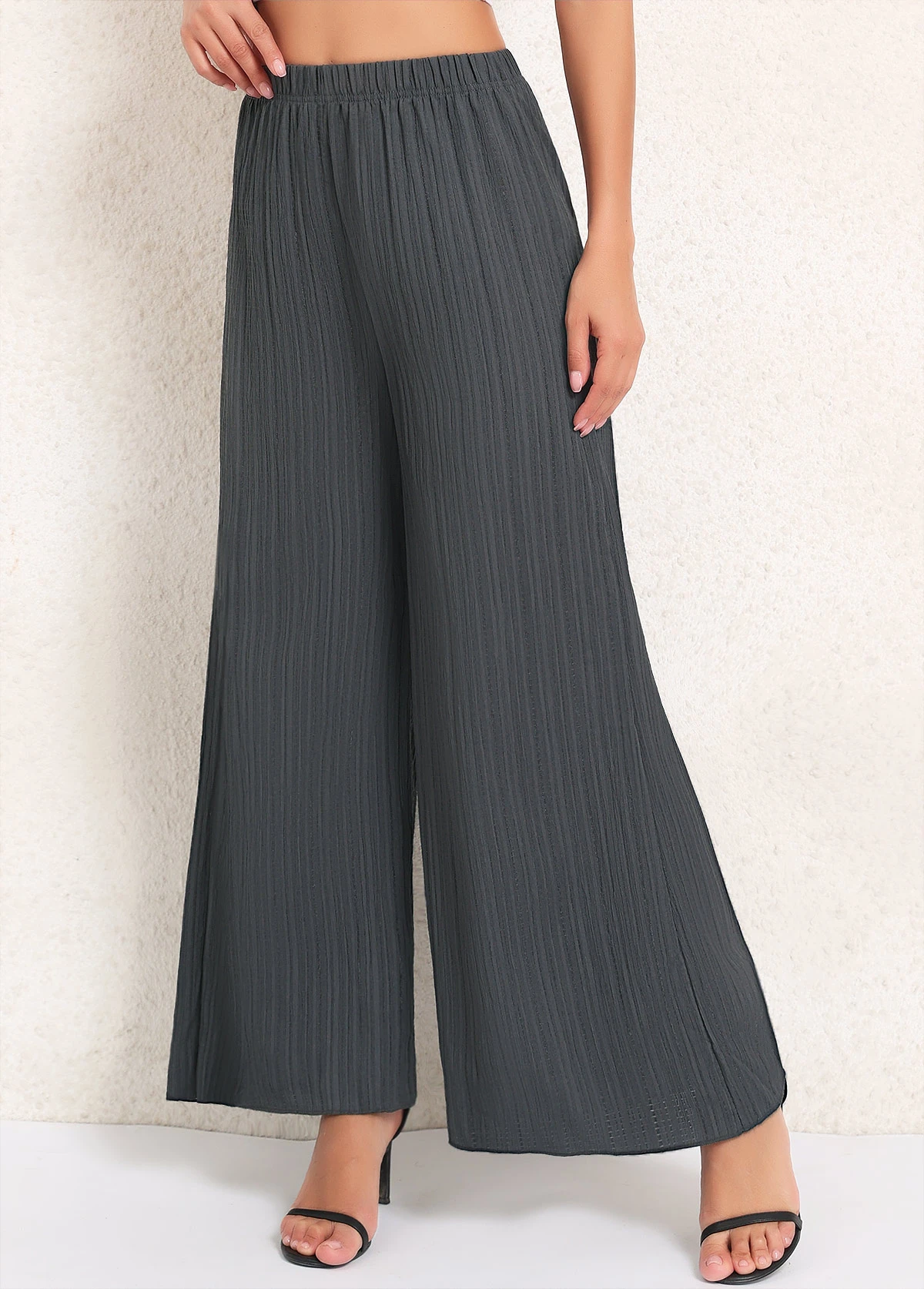 Dark Grey High Waisted Wide Leg Pants 5 Dark Grey High Waisted Wide Leg Pants - Image 5