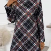 Black Plaid Long Sleeve T Shirt